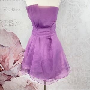 Davids Bridal F14335 Purple Lavender Bridesmaid Homecoming Short Dress Size 6